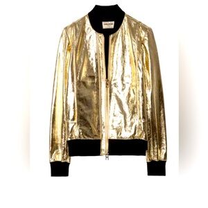 NWT rare leather metallic jacket by Zadig & Voltaire. Collectors item!